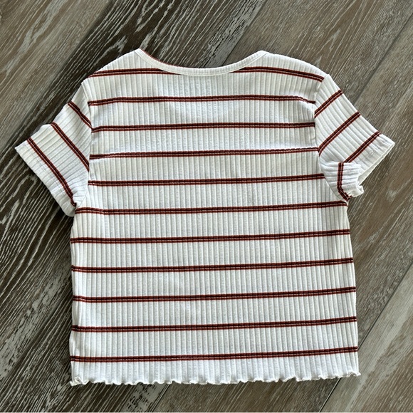 American Eagle Sz M Ribbed Knit Striped Crop Top - Picture 7 of 7